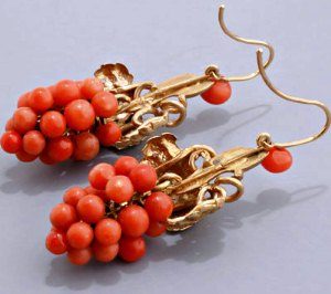 серьги с кораллом